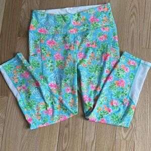 Lilly x Disney Bright Turquoise Floral Leggings